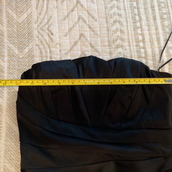 NWOT Express Little Black Dress Holiday Formal Strapless Satin Cocktail Sz 0 - Picture 11 of 12